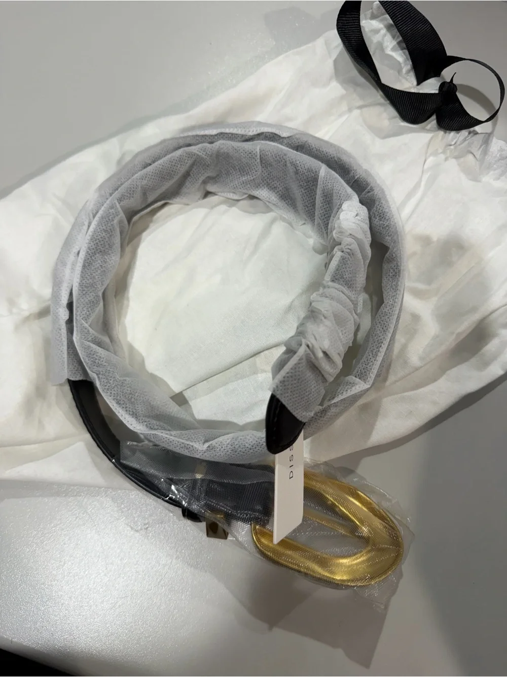 DISSH Black Belt with Sculpted Gold Buckle